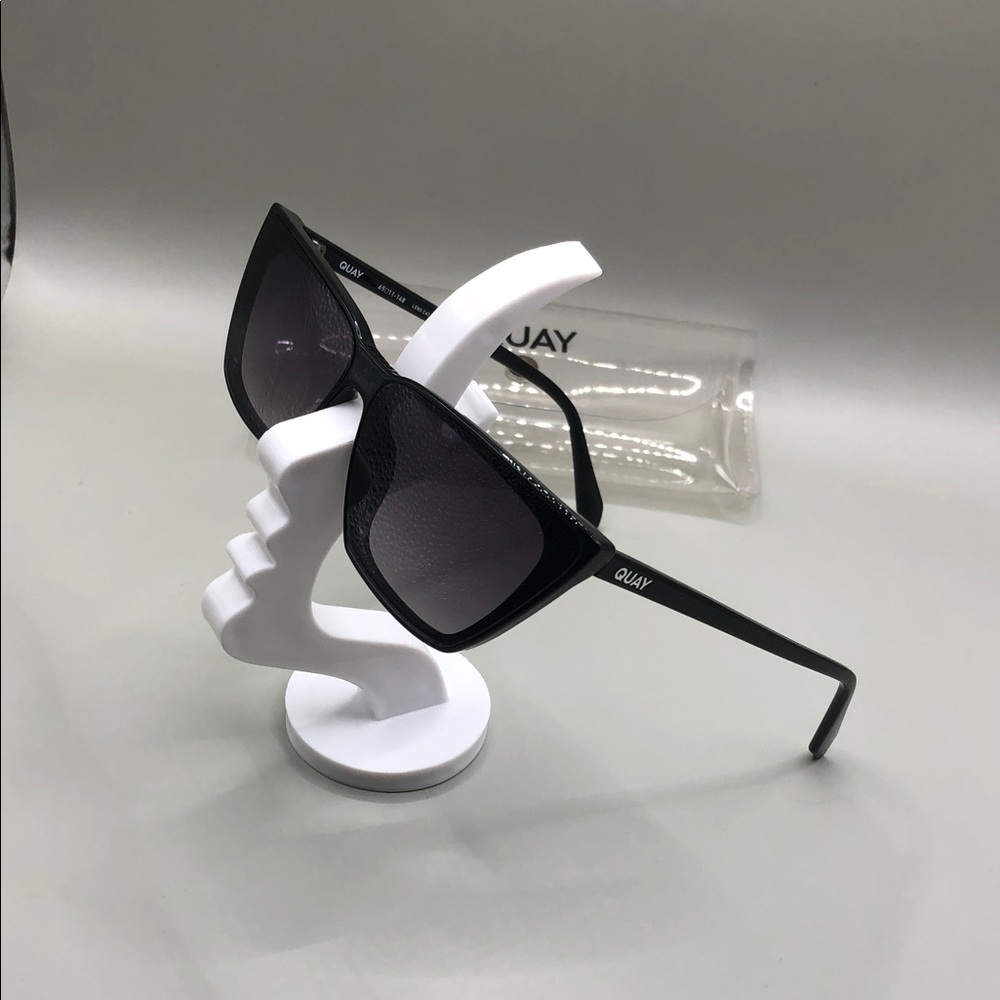 Quay Australia bad habit sunglasses black frame smoke lens cat eye.